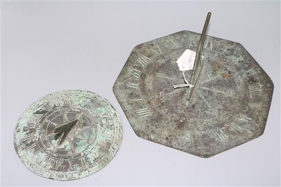 19th Century sun dial and 20th Century sun dial